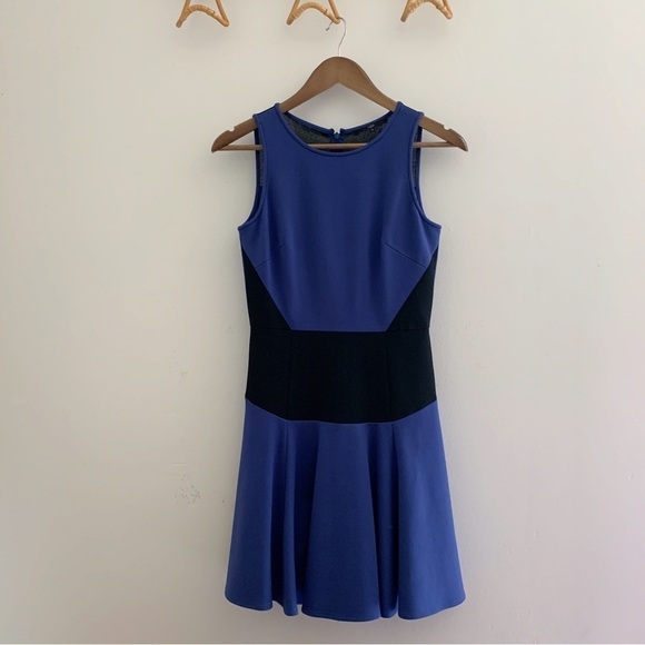 Tibi Odeon Colorblock Sheath Dress Sz 2 Blue - Picture 2 of 10
